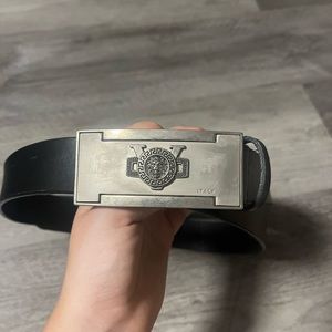 Black and silver vintage Versace belt
